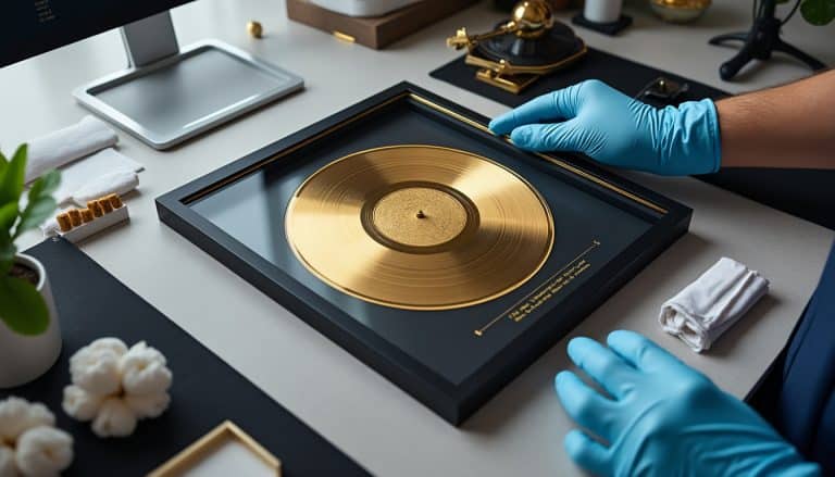 Encadrement et conservation d'un disque récompensé : les précautions